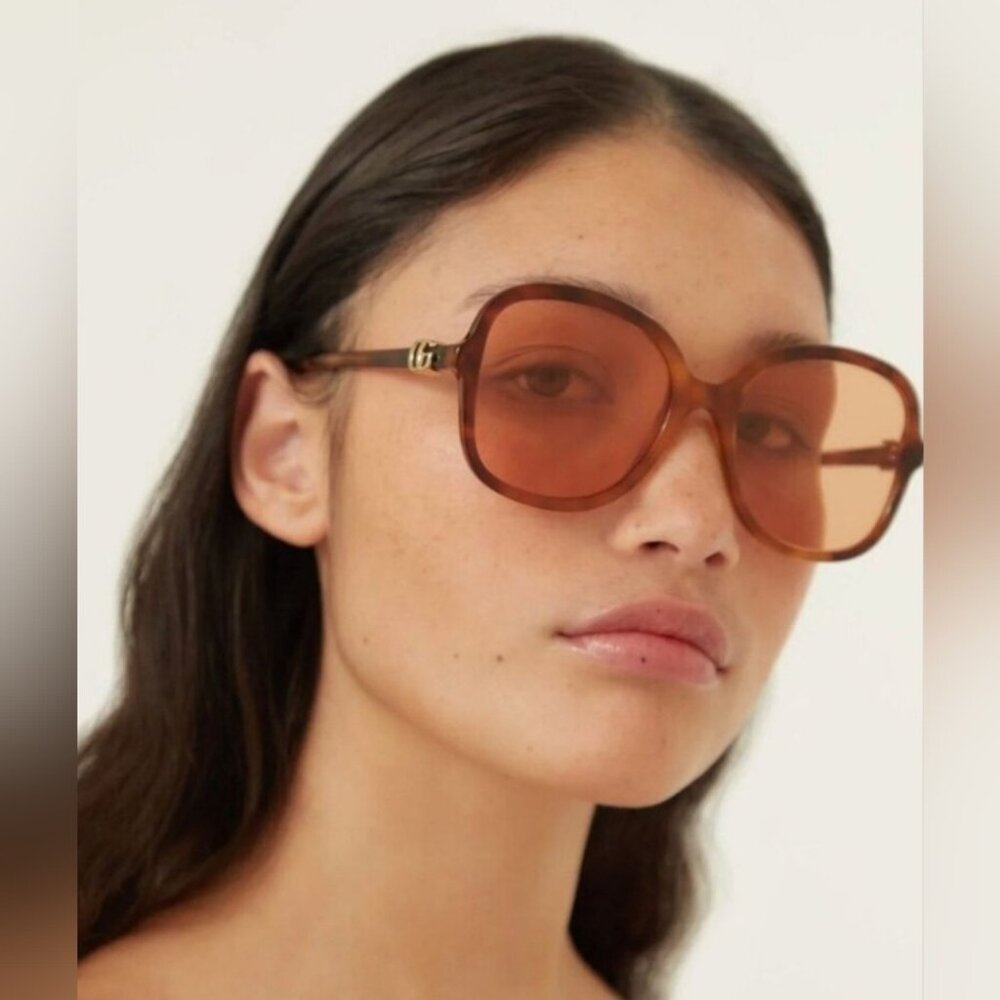 NWT Gucci Women's Sunglasses Havana Pink Butterfly GG 1178S 004 56-20-145